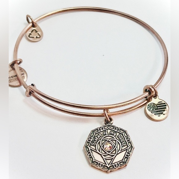 Alex and Ani "Sister of My Heart" Bridesmaid Crystal Expandable Bracelet - Picture 1 of 3